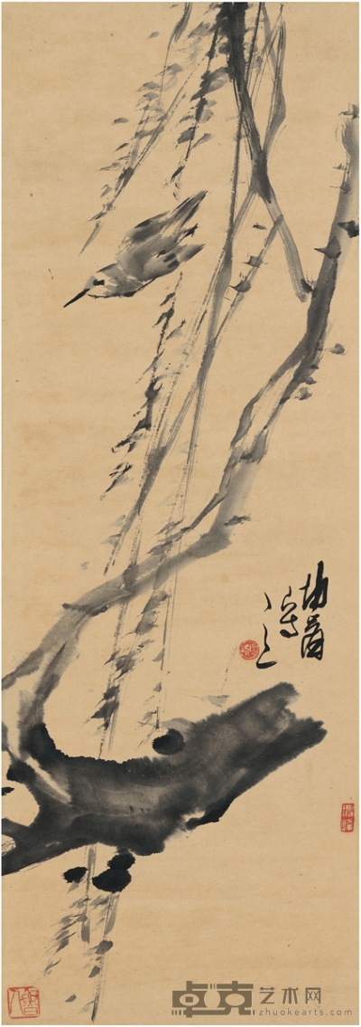 卢坤峰   柳莺图 88×31cm
