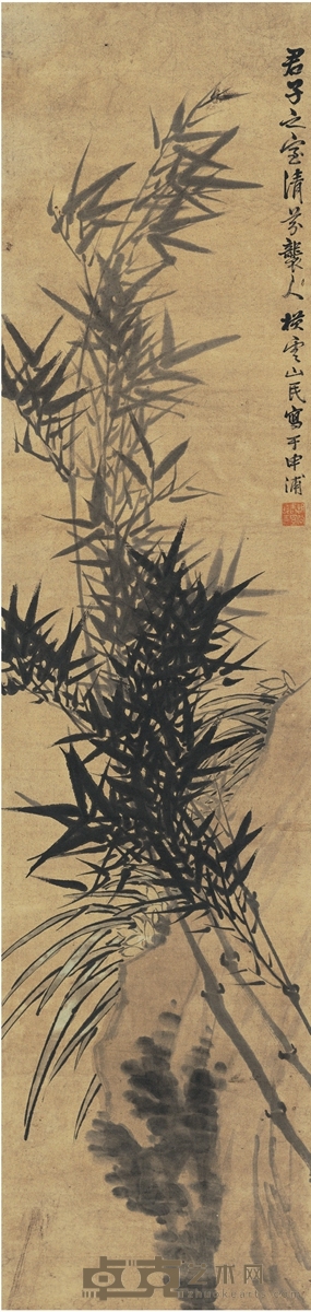 胡公寿 兰竹双清图 131×31cm