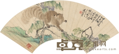 黄山寿 葡萄松鼠图 51×17cm
