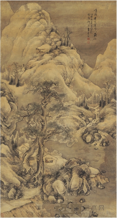 李金谷［清］ 雪窗读书图 189.5×101cm