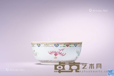清道光 粉彩夔凤纹墩式碗 直径15.2cm