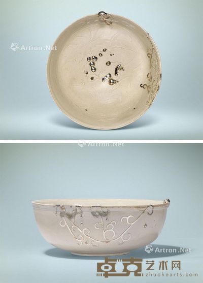 定窑刻花卉纹大碗 直径24.4cm