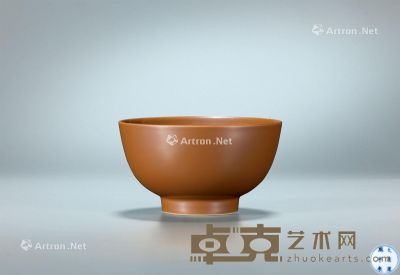 清康熙 紫金釉碗 直径10cm