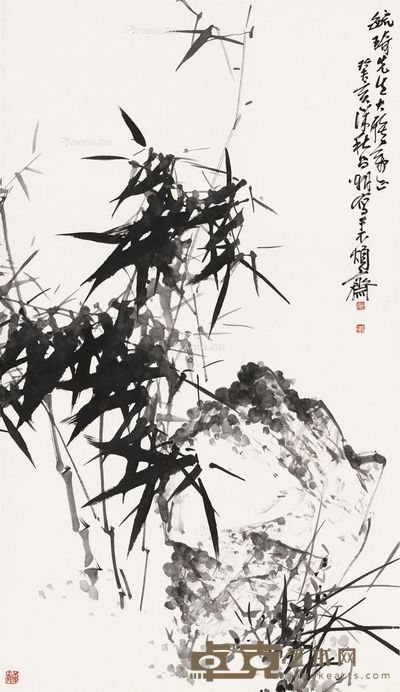 刘昌潮 竹石 104×60cm
