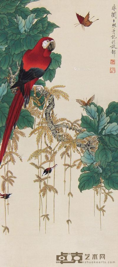 于非闇 花鸟 73×33cm