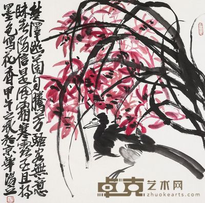 汤立 喜气写兰 69×69cm