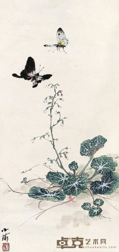 孔小瑜 双蝶虎耳 50.5×23.5cm