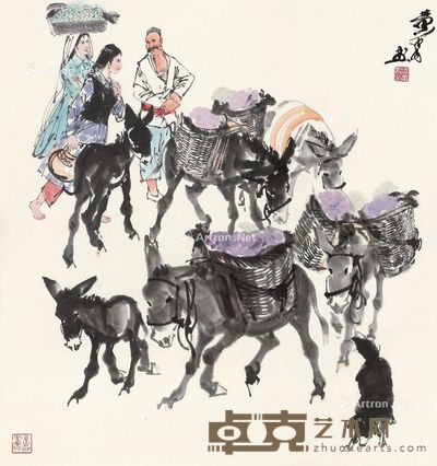 黄胄 丰收图 75×70cm