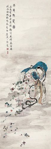 吴观涛 天女散花图