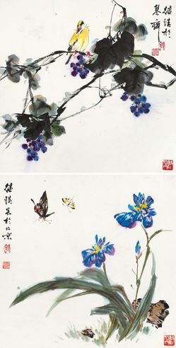 刘继瑛 葡萄黄鹂 蝶恋花