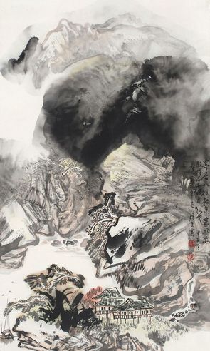 陈玉圃 山村图