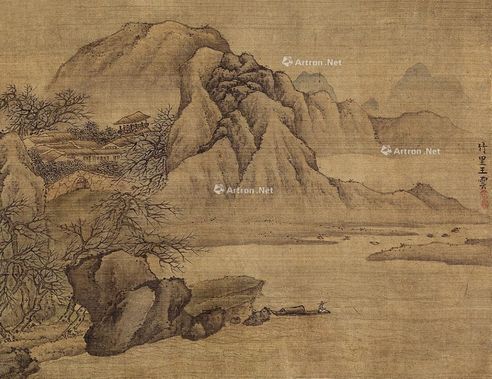 王云 溪山钓艇