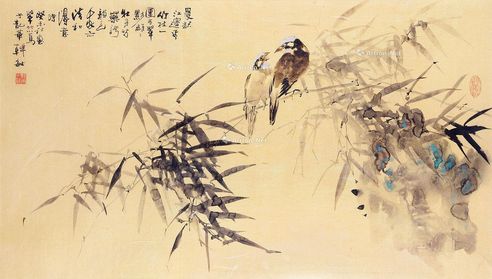 韩敏 翠竹小鸟