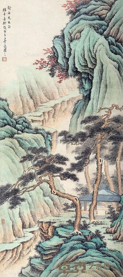 楼辛壶 山水 90×40cm