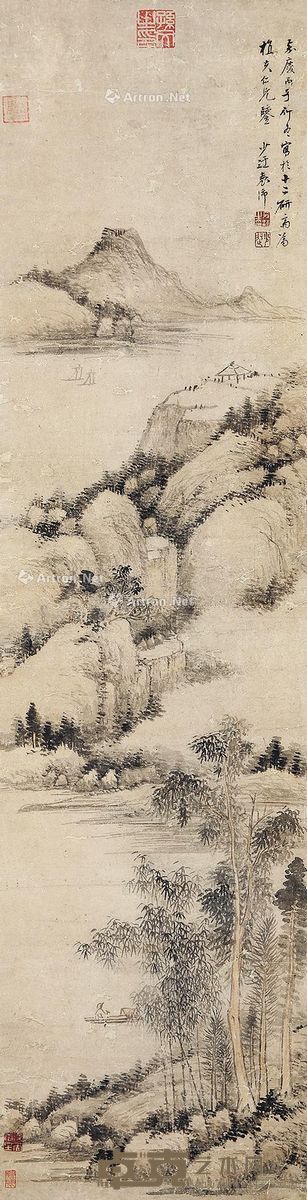 袁沛 山水 124×32cm