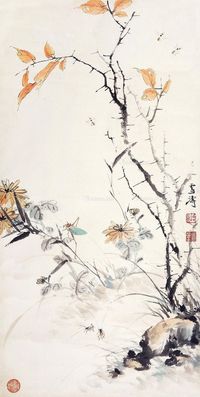 王雪涛 菊虫图