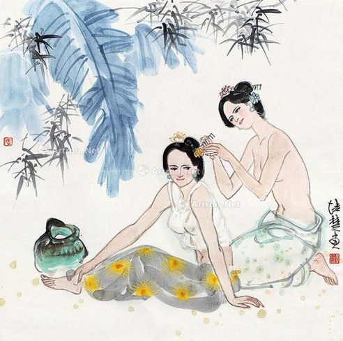 张培础 仕女