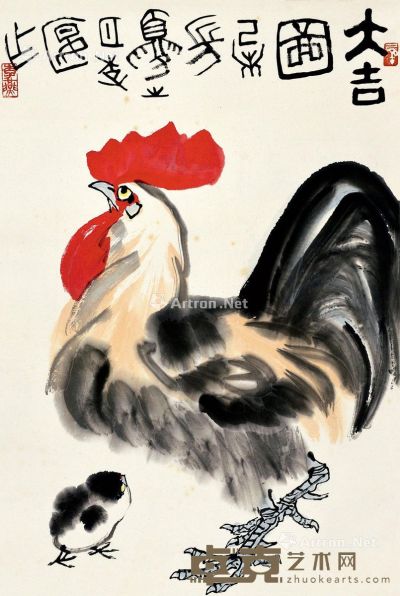 李燕 公鸡 67×45cm