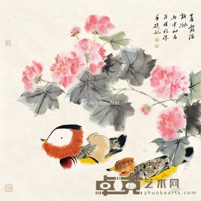 周午生 晨露湿新妆 68×68cm