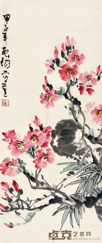 霍春阳 花卉 89×37cm
