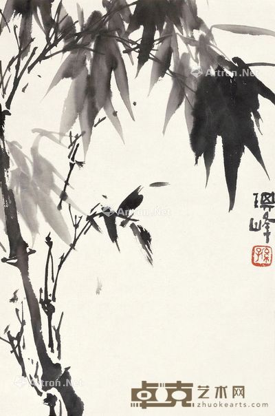 孙其峰 墨竹 33×23cm