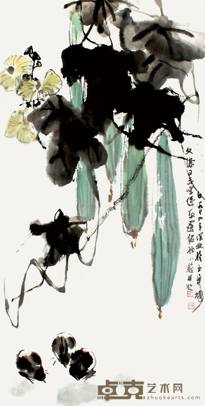 罗铭 花鸟 68×35cm