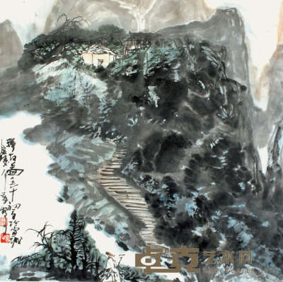 苏尔 山水 68×68cm