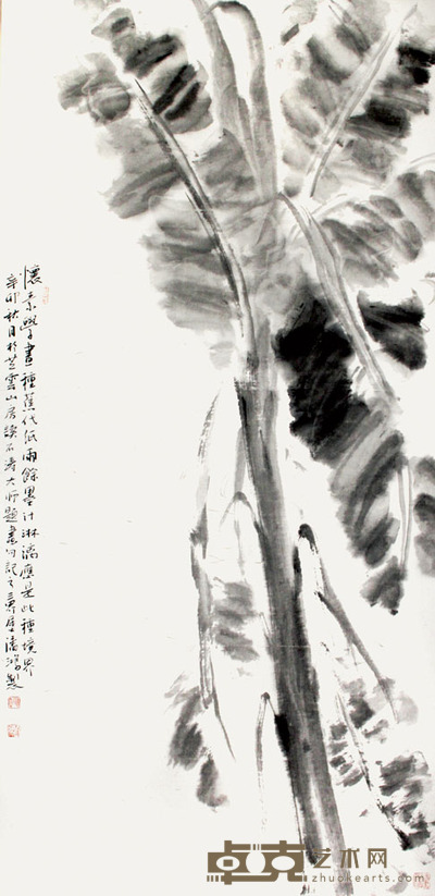潘鸿 水墨画 136×68cm