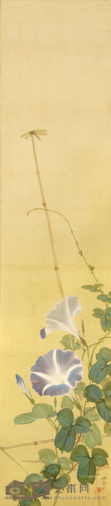 民国绢本花鸟 120×26cm