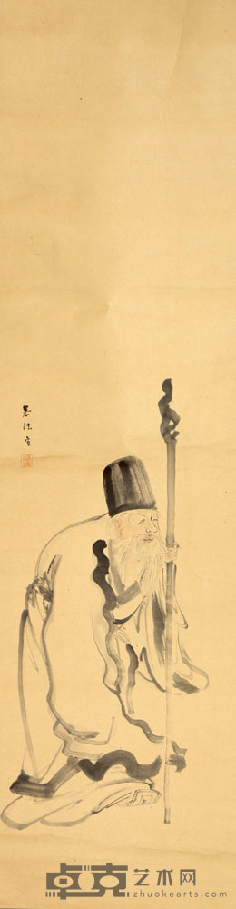 民国人物《寿星》 116×30cm