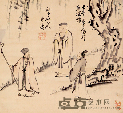 民国人物画 33×30cm