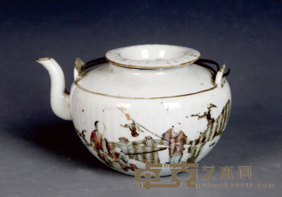 创汇时期老粉彩茶壶 