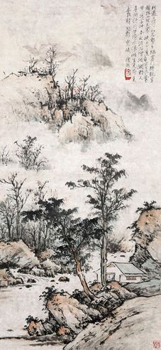 伍瘦梅 山水