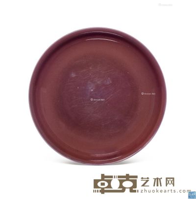 清乾隆 霁红釉盘 直径21cm