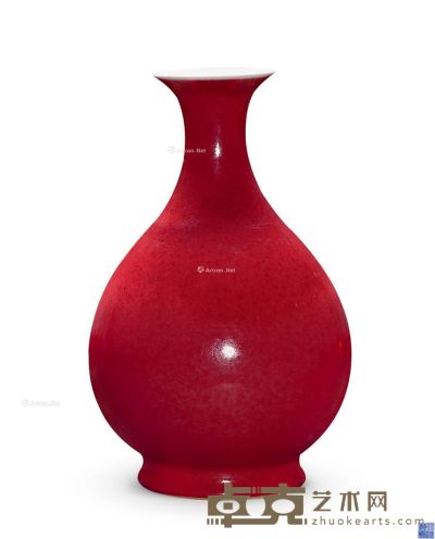 清乾隆 霁红釉玉壶春瓶 高30.4cm