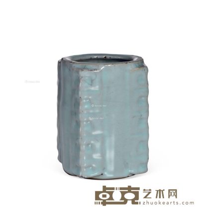 明 官釉琮式瓶 高11.2cm