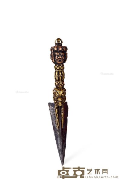 17世纪 双色铜普巴金刚橛 高21cm