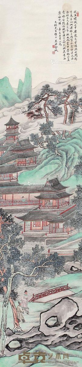 金城 山水 143×33cm
