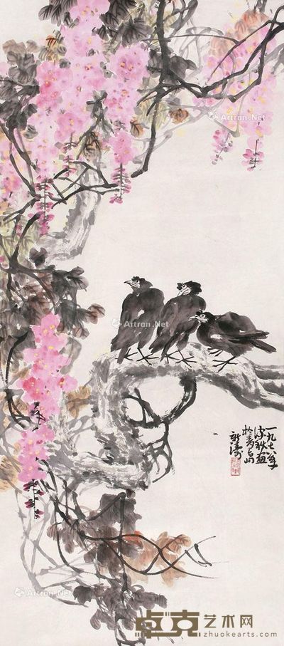 宋新涛 花鸟 137×60cm