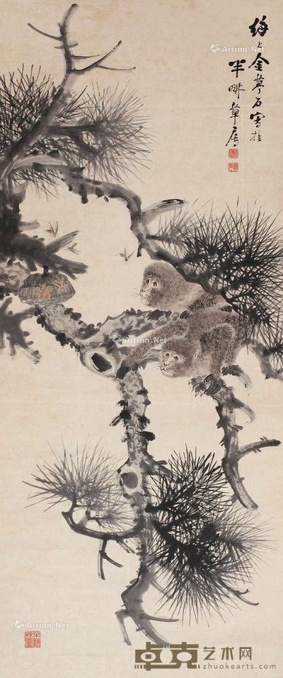 金梦石 封侯图 131×55cm