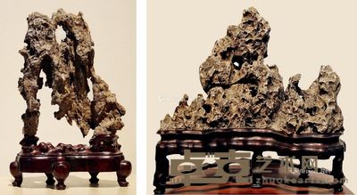 英石山子《洞天福地》 英石山子《群峰拱寿》 26.5×14cm;46.5×46cm