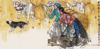 史国良 丰收图 68×136cm