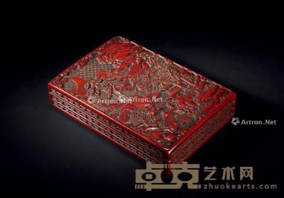 旧 漆器粉盒易水江山水情图 18×12.9×4.8cm