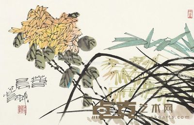 潘公凯 菊 45×70cm