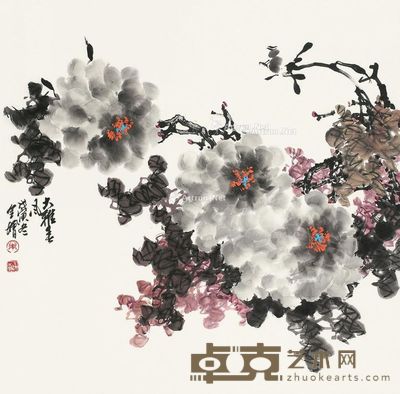 朱全增 牡丹 68×69cm