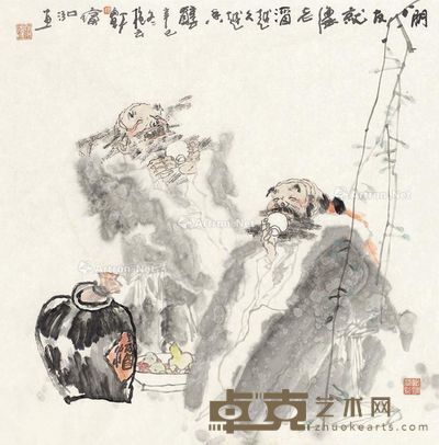 程宝泓 朋友就像老酒 69×69cm