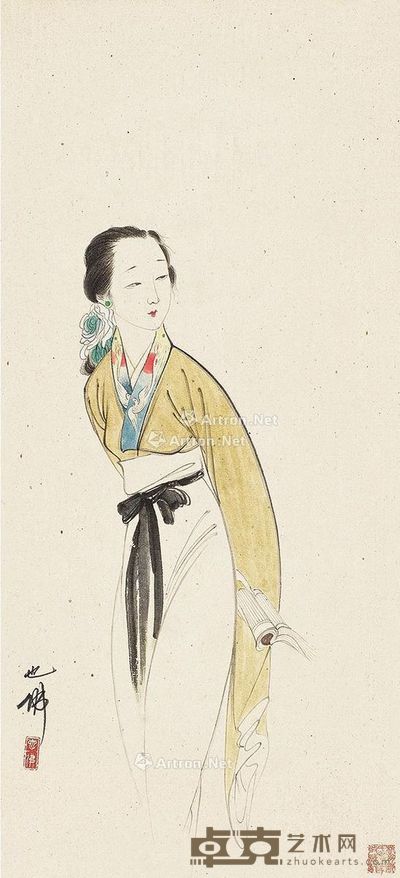胡也佛 人物 58×27cm