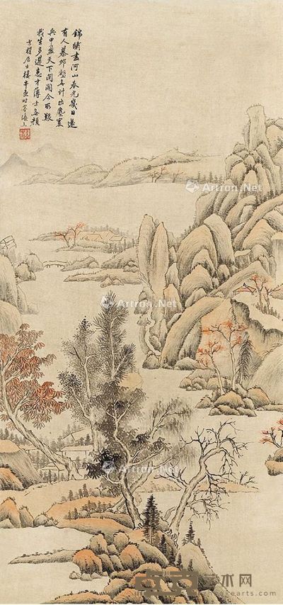 楼辛壶 山水 91×42cm