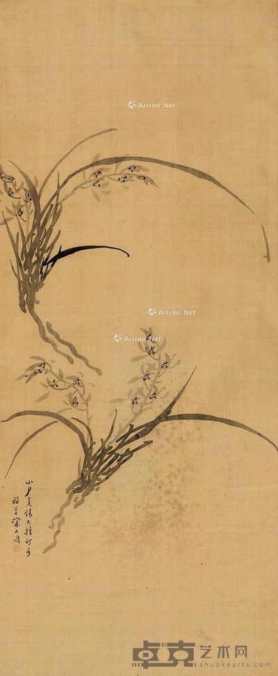 梁九图 墨兰 105×44cm
