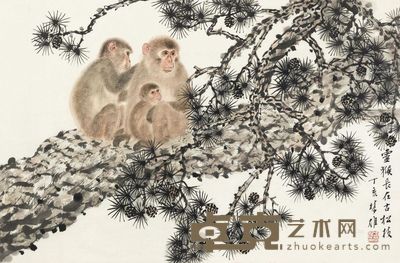 方楚雄 灵猴长在古松枝 46×70cm